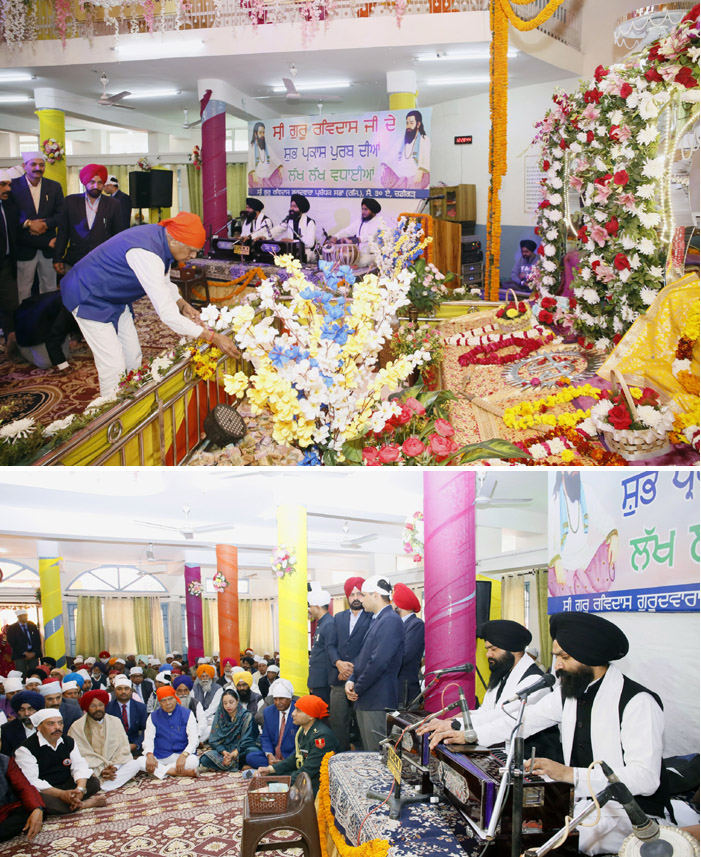 The Punjab Governor and Administrator, UT, Chandigarh, Shri Banwari Lal Purohit, visited the Guru Ravi Das Gurudwara in Sector-30, Chandigarh